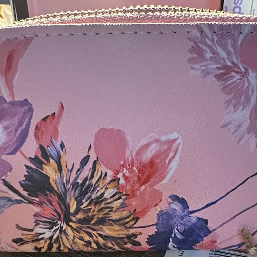 Trina Turk Pink and Blue Floral Wallet - Picture 5 of 6